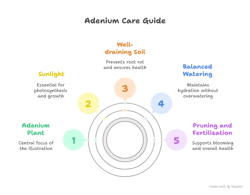 why your desert rose plant isn't blooming: expert guide for adenium care 2 infographic showing guide for adenium plants